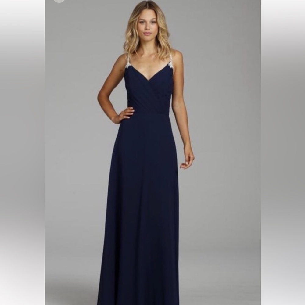Hailey Paige Occasions navy bridesmaids dress